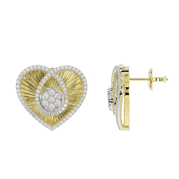 LADIES EARRING 0.33CT ROUND DIAMOND 14K YELLOW GOLD