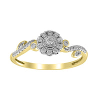 LADIES RING 0.25CT ROUND DIAMOND 14K YELLOW GOLD