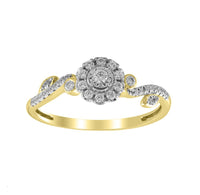 LADIES RING 0.25CT ROUND DIAMOND 14K YELLOW GOLD