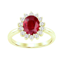 LADIES RING 2.85CT OVAL/ROUND DIAMOND 14K YELLOW GOLD