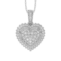 LADIES PENDANT WITH CHAIN 0.25CT ROUND DIAMOND 10K WHITE GOLD
