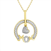 LADIES PENDANT WITH CHAIN 0.25CT ROUND DIAMOND 10K YELLOW GOLD