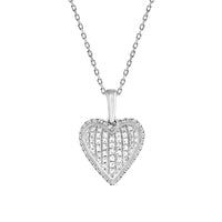 LADIES PENDANT WITH CHAIN 0.20CT ROUND DIAMOND 10K WHITE GOLD