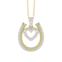 LADIES PENDANT WITH CHAIN 0.25CT ROUND DIAMOND 14K YELLOW GOLD