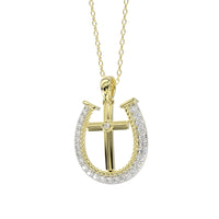 LADIES PENDANT 0.20CT ROUND DIAMOND 14K YELLOW GOLD WITH CHAIN