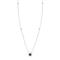 LADIES NECKLACE 0.33CT ROUND/BLACK DIAMOND 14K WHITE GOLD