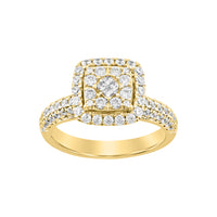 LADIES  RING 1.00CT ROUND/PRINCESS DIAMOND 14K YELLOW GOLD