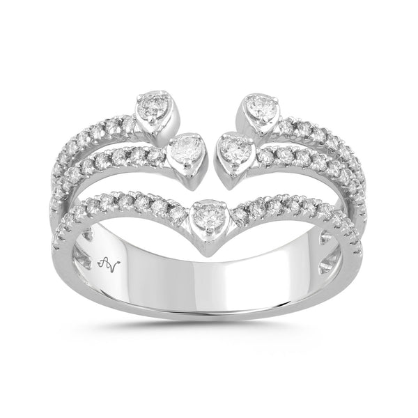 LADIES RING 0.50CT ROUND DIAMOND 14K WHITE GOLD