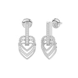 LADIES EARRINGS 0.25CT ROUND DIAMOND 14K WHITE GOLD