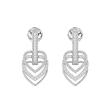 LADIES EARRINGS 0.25CT ROUND DIAMOND 14K WHITE GOLD