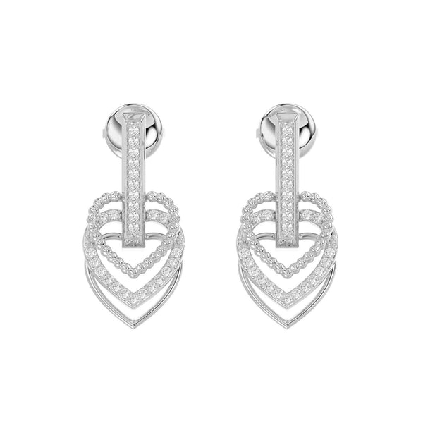 LADIES EARRINGS 0.25CT ROUND DIAMOND 14K WHITE GOLD