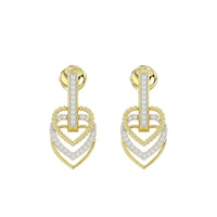 LADIES EARRINGS 0.25CT ROUND DIAMOND 14K YELLOW GOLD