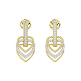 LADIES EARRINGS 0.25CT ROUND DIAMOND 14K YELLOW GOLD