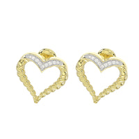 LADIES EARRING 0.07CT ROUND DIAMOND 14K YELLOW GOLD