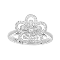 LADIES RING 0.33CT ROUND DIAMOND 14K WHITE GOLD