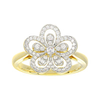 LADIES RING 0.33CT ROUND DIAMOND 14K YELLOW GOLD