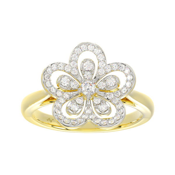 LADIES RING 0.33CT ROUND DIAMOND 14K YELLOW GOLD