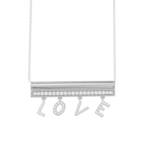 LADIES NECKLACE 0.20CT ROUND DIAMOND 14K WHITE GOLD WITH CHAIN 
