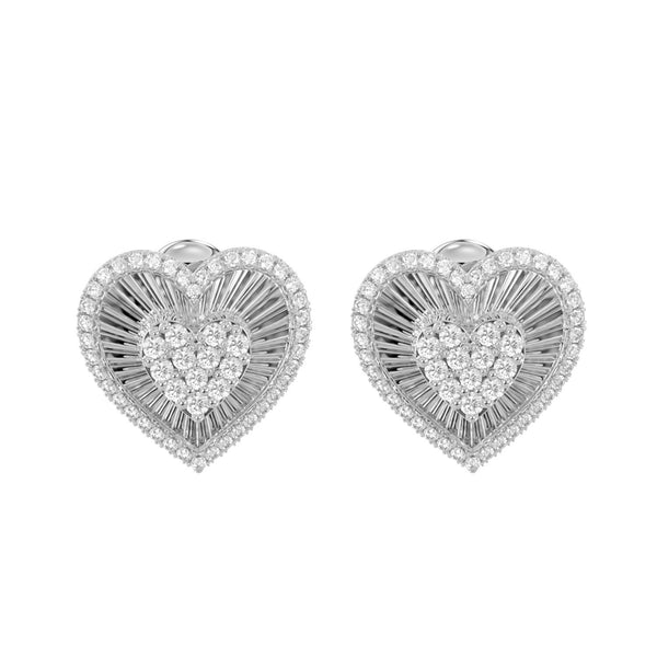 LADIES EARRING 0.25CT ROUND DIAMOND 14K WHITE GOLD  