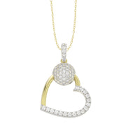 LADIES PENDANTS 0.33CT ROUND DIAMOND 14K YELLOW GOLD WITH CHAIN