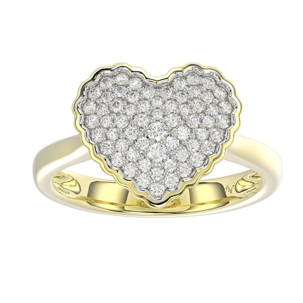 LADIES RING 0.50CT ROUND DIAMOND 14K YELLOW GOLD