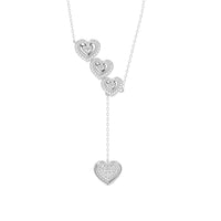 LADIES NECKLACE WITH CHAIN 0.25CT ROUND DIAMOND 14K WHITE GOLD