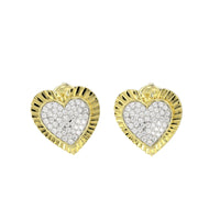 LADIES EARRING 0.25CT ROUND DIAMOND 14K YELLOW GOLD