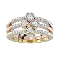 LADIES RING 0.15CT ROUND DIAMOND 14K WHITE/YELLOW/ROSE GOLD  