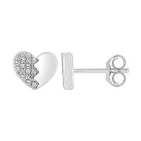 LADIES EARRINGS 0.15CT ROUND DIAMOND 14K WHITE GOLD