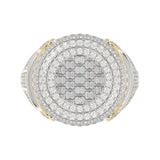 MEN'S RING 2.75CT ROUND/BAGUETTE DIAMOND 10K YELLOW GOLD