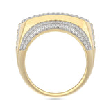MEN'S RING 2.00CT ROUND/BAGUETTE DIAMOND 10K YELLOW GOLD