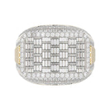 MEN'S RING 2.00CT ROUND/BAGUETTE DIAMOND 10K YELLOW GOLD