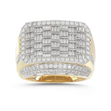 MEN'S RING 2.00CT ROUND/BAGUETTE DIAMOND 10K YELLOW GOLD