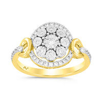 LADIES RING 0.25CT ROUND DIAMOND 10K YELLOW GOLD