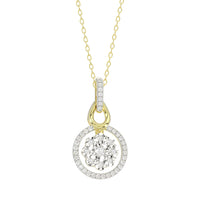 MEN'S PENDANT WITH CHAIN 0.20CT ROUND DIAMOND 10K YELLOW GOLD