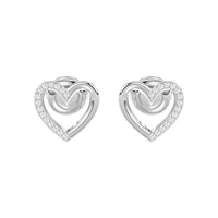 LADIES EARRINGS 0.10CT ROUND DIAMOND 14K WHITE GOLD