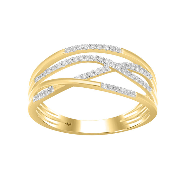 LADIES BAND 0.15CT ROUND DIAMOND 14K YELLOW GOLD