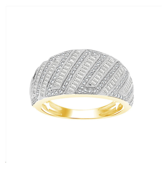 LADIES RING 1.25CT BAGUETTE/ROUND DIAMOND 14K YELLOW GOLD (SI QUALITY)