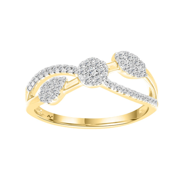 LADIES BAND 0.33CT ROUND DIAMOND 14K YELLOW GOLD