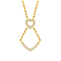 LADIES PENDANT WITH CHAIN 0.16CT ROUND DIAMOND 14K YELLOW GOLD