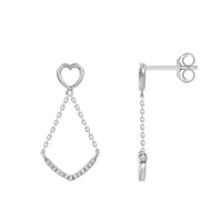 LADIES EARRINGS 0.20CT ROUND DIAMOND 14K WHITE GOLD