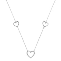 LADIES NECKLACE 0.20CT ROUND DIAMOND 14K WHITE GOLD