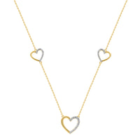 LADIES NECKLACE 0.20CT ROUND DIAMOND 14K YELLOW GOLD