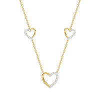 LADIES NECKLACE 0.20CT ROUND DIAMOND 14K YELLOW GOLD