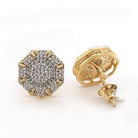 LADIES EARRINGS 0.33CT ROUND DIAMOND 10K YELLOW GOLD