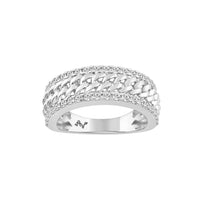 MEN'S BAND 1.00CT ROUND DIAMOND 14K WHITE GOLD