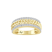 MEN'S BAND 1.00CT ROUND DIAMOND 14K YELLOW GOLD