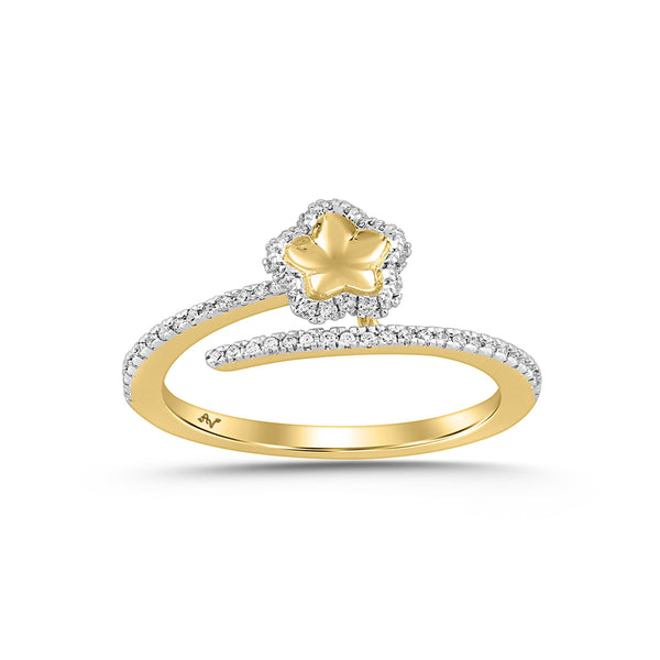 LADIES RING 0.16CT ROUND DIAMOND 14K YELLOW GOLD