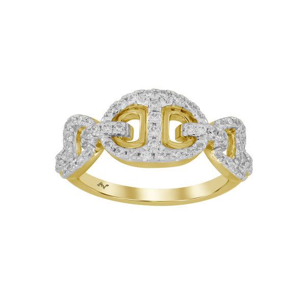 LADIES RING 0.50CT ROUND DIAMOND 14K YELLOW GOLD