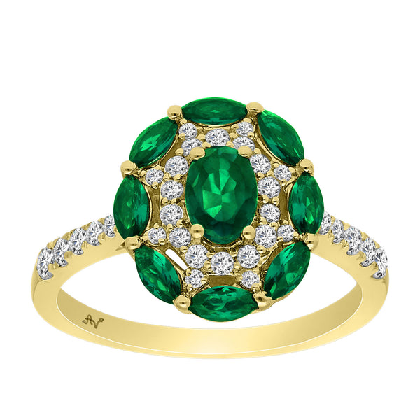 LADIES RING 2.00CT ROUND/OVAL/EMERALD/MARQUISE DIAMOND 14K YELLOW GOLD